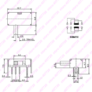 Yongyetai 10 cái Chất lượng cao interruptor SK-23D07AVG4 2p3t trượt chuyển đổi 8Pin 3 vị trí PCB gắn kết chuyển đổi xử lý H = 4mm - Product Image 2