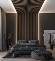 Panneau mural acoustique en noyer naturel 2024 Akupanel PVC avec éclairage LED, panneaux à lattes, panneaux insonorisants, panneaux acoustiques