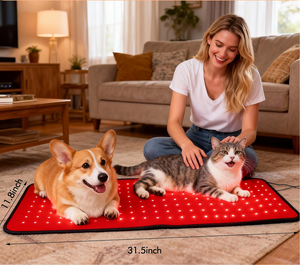 Tapis de thérapie par lumière rouge pour animaux de compagnie, coussin chauffant pour chiens et chats, pour soulager les douleurs articulaires, la relaxation et la récupération, taille 86*30CM - Product Image 3