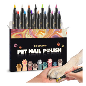 Nouvelle liste 14 couleurs ensemble de stylos de vernis à ongles <span class=keywords><strong>pour</strong></span> animaux de compagnie séchage rapide et facile à bricoler belles idées d'ongles de <span class=keywords><strong>chien</strong></span> - Product Image 1