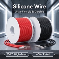 Fil de silicone de qualité marine pour moteur de pêche à la traîne, câble flexible en cuivre étamé anti-corrosion 6AWG 600V pour utilisation en eau salée