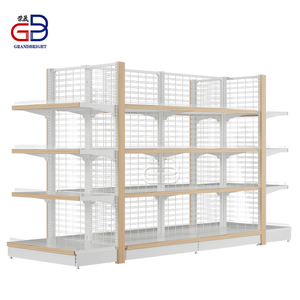 Etiqueta de precio de metal y madera Alambre trasero Góndola Productos Estantes de supermercado Estante de exhibición Feria comercial - Product Image 1