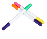 Vente en gros Mini stylo marqueur LED à double pointe bicolore stylo marqueur aquarelle lavable à double tête pour promotion