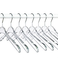 Cintre à vêtements flexible en plastique transparent à un seul niveau avec crochet argenté, design moderne, haute qualité, pour salle de bain et armoire