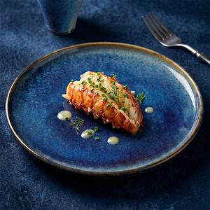 Factory Direct <strong>Wholesale</strong> Hotel Blue Nordic Dish <strong>Ceramic</strong> <strong>Dinner</strong> Plate <strong>Set</strong>,restaurant Ecofriendly Porcelain Dishes Plates - Product Image 1