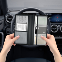 Porte-Papiers Premium pour Immatriculation et Assurance de Voiture Noir, Étui Organisateur Portefeuille pour Hommes Femmes