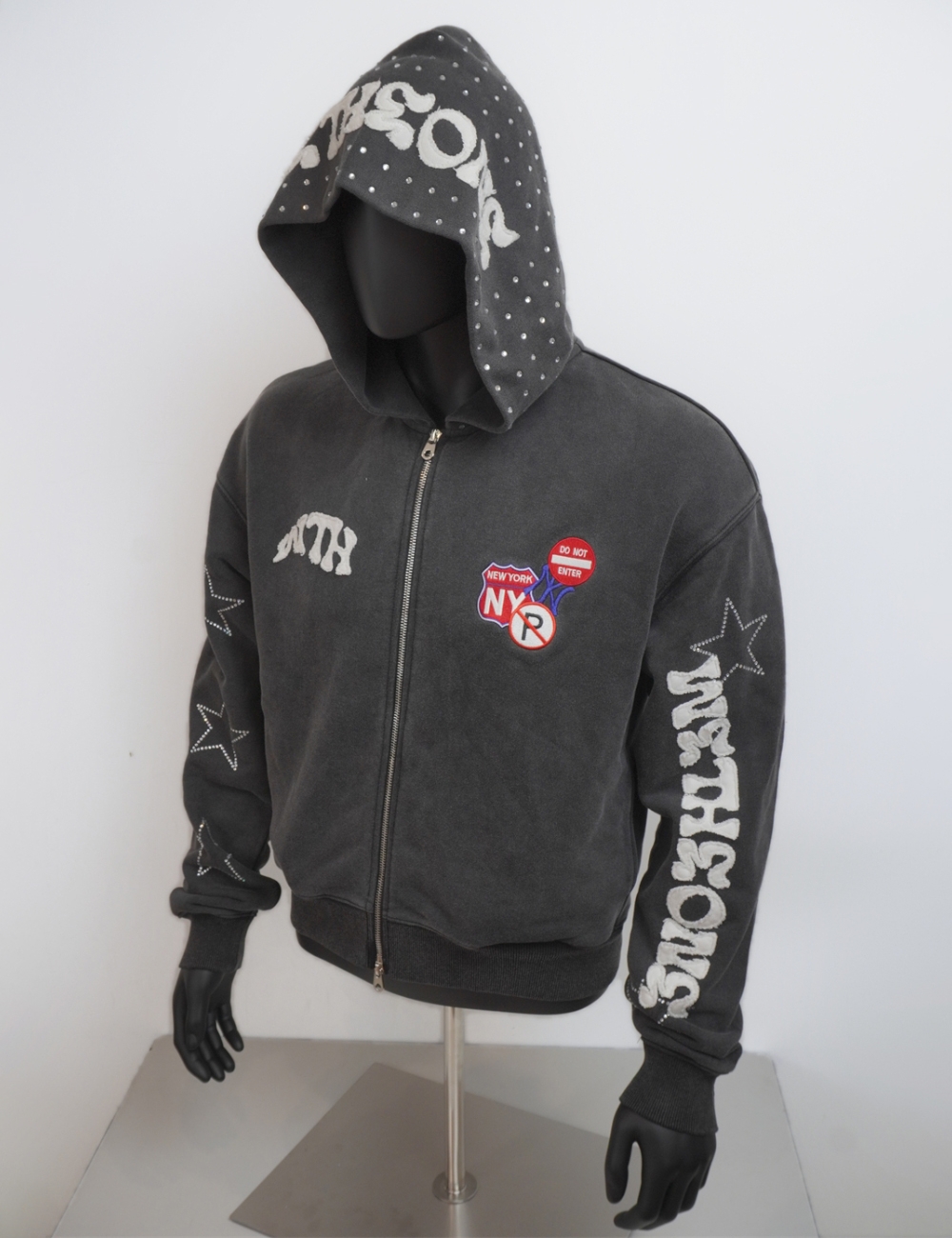 Custom Embroidery Applique Logo Hoodies - Streetwear Style