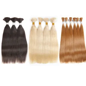 Brazilian Remy Human Braid Hair Bulk Straight Braiding Hair Weaving No Weft per Bundle Human Hair Extensions for crochet braid