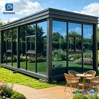 Maison conteneur préfabriquée en verre personnalisable de 40 pieds, facile à assembler, pour bureau