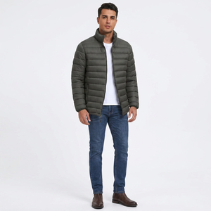Chaqueta de Invierno Acolchada para Hombre, Diseño Personalizado, Estilo Urbano, Cierre Frontal con Cremallera, Diseño de Burbujas, Ligera, Estándar, de Lona - Product Image 1