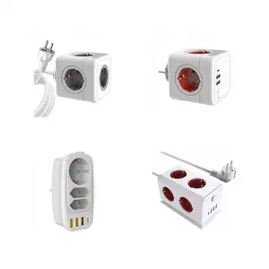 European standard power socket for double socket and switch power strip cube