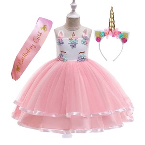 Lo más nuevo de <span class=keywords><strong>2023</strong></span>, disfraz de Navidad, Carnaval, niños, Princesa, vestido de niña, unicornio con diadema de unicornio, faja, - Product Image 2
