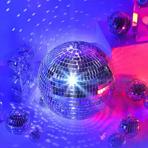 كرات الليزر على الموضة كرات عاكسة للكعك الديسكو كرات الديكور جولة الترتر الخبز حفلة عيد ميلاد تركيب كرات الزجاج - Product Image 4