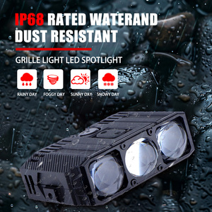Faros Delanteros LED para Motocicleta, 3 Ojos, Luces de Conducción Bi-LED, Lámpara Auxiliar de Tres Lentes, Focos para Automóvil, Luces de Rejilla - Product Image 5