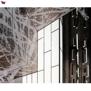 Mur rideau moderne en acier inoxydable perforé, façade métallique découpée au laser, revêtement en treillis métallique pour intérieur et extérieur - Product Image 3