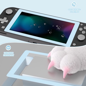 Film protecteur d'écran en verre trempé transparent HD avec bord bleu pour console Nintendo Switch Lite - Product Image 2