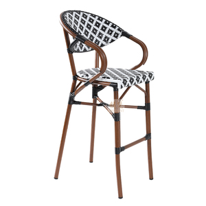 Tabourets de salle à manger empilables/extérieurs <span class=keywords><strong>Chaises</strong></span> de bar commerciales de patio avec accoudoirs <span class=keywords><strong>Chaises</strong></span> de bar bistrot français - Product Image 3