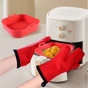 Molde de Silicona Reutilizable para <span class=keywords><strong>Freidora</strong></span> de Aire, Apto para Alimentos, <span class=keywords><strong>con</strong></span> Guantes Resistentes al Calor, Clip para Cesta de <span class=keywords><strong>Freidora</strong></span>, Fácil de Limpiar - Product Image 2
