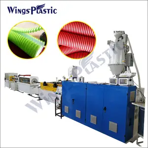 Hdpe Pp Drain Pipe Production Line DWC Dual Double Wall Corrugated Pipe Extrusion Making Machine Extruders Plant