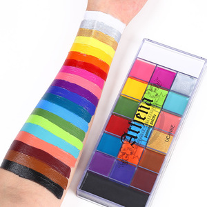 UCANBE 20 Couleurs Peinture pour le visage et le corps Huile Sûre pour les enfants Tatouage éphémère Peinture artistique Fête d'Halloween Maquillage Déguisement <span class=keywords><strong>Palette</strong></span> de beauté - Product Image 4