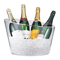 Seau à glace personnalisé Champagne facile à nettoyer seau à glace clignotant Portable