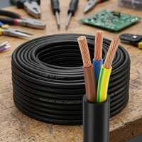 Cable flexible con revestimiento de PVC de 3 núcleos y 2,5 mm² H05VV-F RVV, cable de alimentación estándar IEC 60227