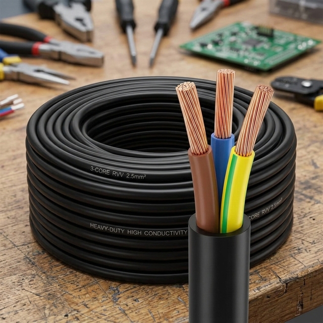 H05VV-F RVV 3 Core 2.5mm2 Flexible PVC Sheathed Cable IEC 60227 Standard Power Cord