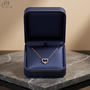 Popular Wholesale Elegant Heart Design Handmade <b>Necklace</b> Jewelry 18K Solid Rose Gold Real Natural Diamonds Pendant <b>Necklace</b> - Product Image 2