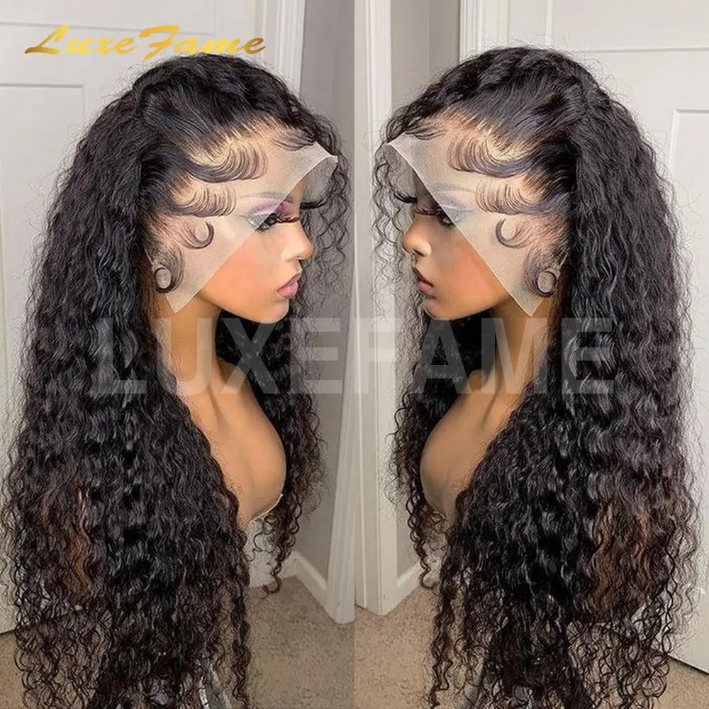 Wholesale Brazilian Hair Full Lace Wig With Baby Hair,Deep Wave Brazilian Invisible Lace Wig,Full Lace Cheap Deep Curly Wig