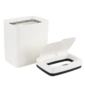 Modern 10L 12L White Dustbin Hands-free Garbage <b>Bin</b> PP Plastic Trash Can Automatic Induction Smart Waste <b>Bins</b> with <b>Sensor</b> - Product Image 3