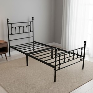 Iron <b>Bed</b> <b>Single</b> Size Foldable <b>Metal</b> <b>Frame</b> Industrial Design For Children Adults Elderly - Product Image 3