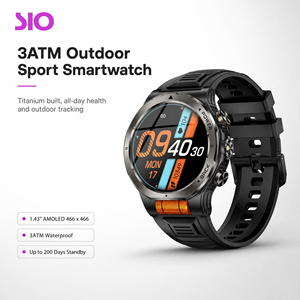Reloj Inteligente con Pantalla AMOLED de 1.43 Pulgadas, Resolución de 466 x 466, GPS, Brújula, Barómetro, Resistente al Agua 3ATM, Batería de 1100 mAh, 100 Modos Deportivos, Venta al por Mayor OEM - Product Image 1