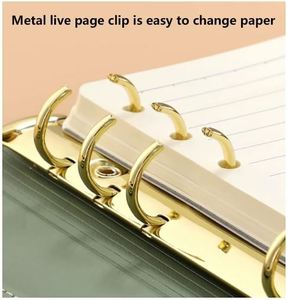Envelope Snap Button PU Leather 6 Hole Ring Binder Notebook Journal Set With Refill & Matching Metal Pen - Product Image 3