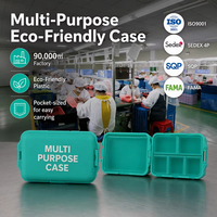 Boîte de rangement multi-usages portable et écologique avec 5 couvercles individuels, organiseur de petites pièces, mini boîte à outils pour les voyages