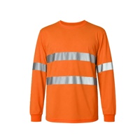 T-shirt de sécurité haute visibilité classe 2, jaune fluorescent, manches longues, tissu respirant à séchage rapide pour les travailleurs du bâtiment