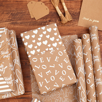Papier Kraft jetable en pâte vierge enduit de silicone Jude Factory, 43*300 cm, pour emballage cadeau de la Saint-Valentin, vente en gros