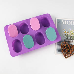 Llegada Art-molde de silicona para jabón, 8 cavidades, ovalado, fabricación de jabón - Product Image 4