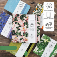 Carnet de croquis en coton pur imprimé, couverture en tissu, reliure cousue, fait main, portable, lignage fin, compact