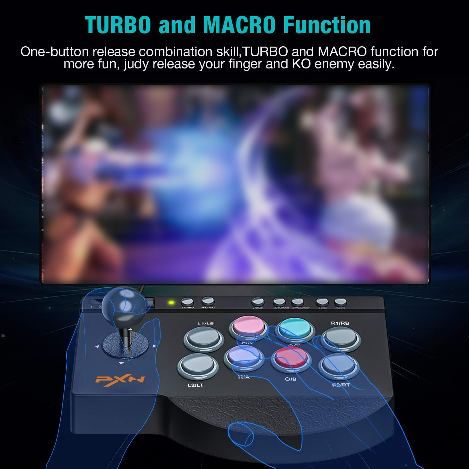 PXN-0082 Fighting Arcade Stick - Versatile Game Controller