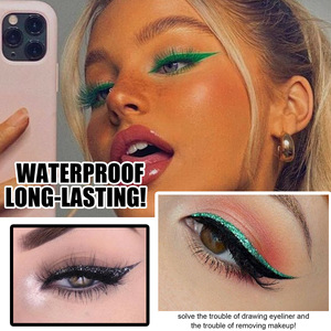 Nouveaux patchs de cils faux double paupière, style européen et américain, scintillants, sans colle, pour eye-liner et fard à paupières, résistants à l'eau - Product Image 4