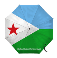 Parapluie pliant avec drapeau du Cameroun, ouverture et fermeture automatiques, parapluie compact, portable, grand format, pour la protection contre la pluie, coupe-vent
