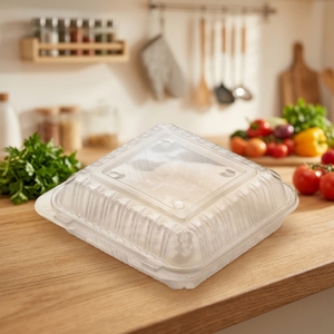 Single Compartment PP Food Container Microwave Safe BPA Free <b>Disposable</b> Lunch Box with Lid - Product Image 1