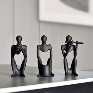 हॉट सेलिंग एक Set-3pcs अमूर्त संगीत बैंड आकृति मानव मूर्तिकला राल शिल्प संगीतकार गहने बार कतार टेबल सजावट - Product Image 6