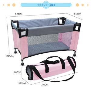 Lit <span class=keywords><strong>de</strong></span> poupée pliable Dollri Starri pour filles, parc <span class=keywords><strong>de</strong></span> jeu pour poupées <span class=keywords><strong>de</strong></span> 18 pouces avec sac <span class=keywords><strong>de</strong></span> rangement, mobilier <span class=keywords><strong>de</strong></span> jeu - Product Image 4