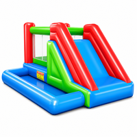 Château gonflable en PVC de haute qualité à prix abordable, couleur personnalisée, avec toboggan et piscine à balles, logo, centre de jeux pour enfants en extérieur JIALE