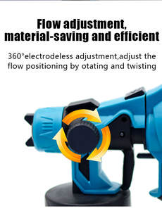 Pistolet de pulvérisation sans air sans fil à batterie au lithium 21V, pistolet de pulvérisation électrique professionnel pour le bricolage, détachable, pour la <span class=keywords><strong>peinture</strong></span> et le travail du bois, gobelet de 1000 ml - Product Image 3