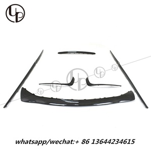 Body kit S-Classe W222 OEM stile di carbonio parti del corpo 2014-2017y Labbro anteriore + posteriore diffusore con punte + anteriore canards + minigonne laterali - Product Image 4