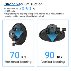 Ventosa de Goma de 6 Pulgadas con Bomba Manual y Cubierta Inferior de Silicona para Montaje en Techo de Vidrio de Automóvil, Capacidad de Carga de 70-90 kg - Product Image 6