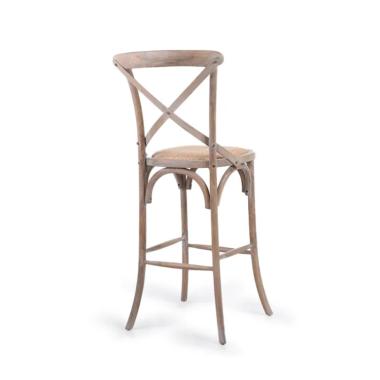 Wholesale Stackable Furniture Restaurant Cheap Durable High Chair Wooden Bar Stools