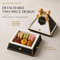 Boîte en papier pyramide écologique personnalisée de luxe avec logo, ruban et pelliculage mat pour chocolats, bonbons, pâtisseries et cadeaux de mariage